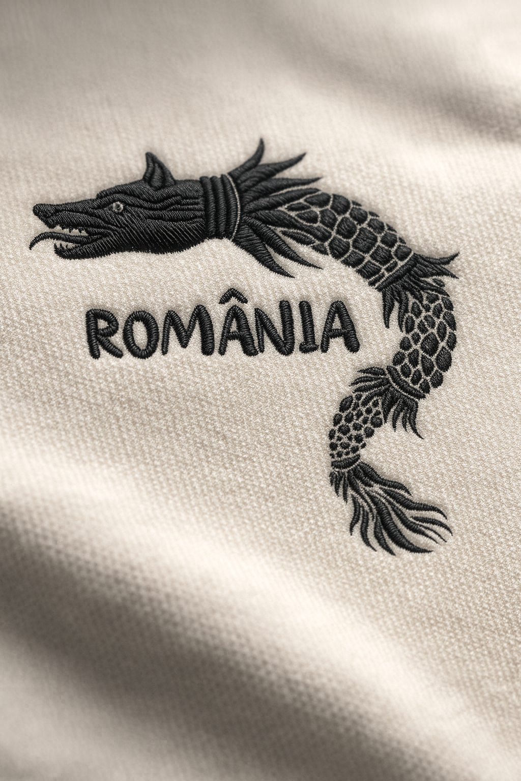 Broderie Personalizata Lupul Dacic Romania pe tricou