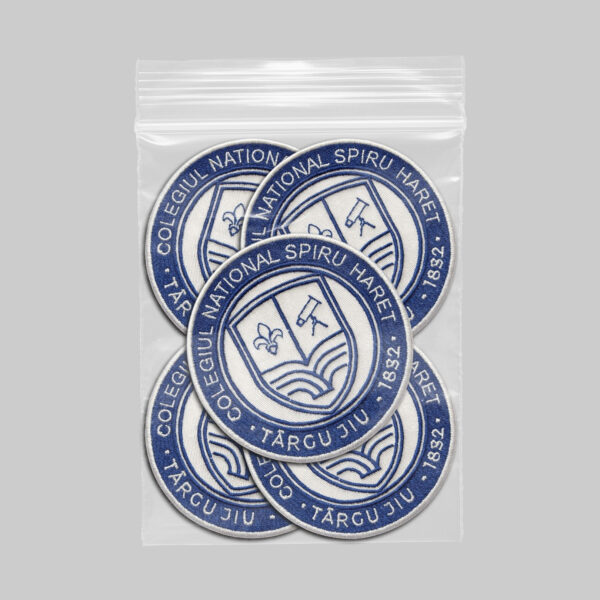 Emblema brodată Colegiul Național ”Spiru Haret” Târgu Jiu