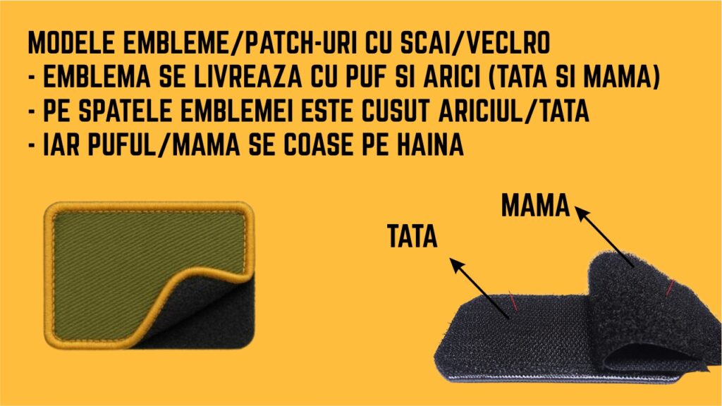 embleme si patchuri aplicabile cu scai velcro emblemebroderie.ro